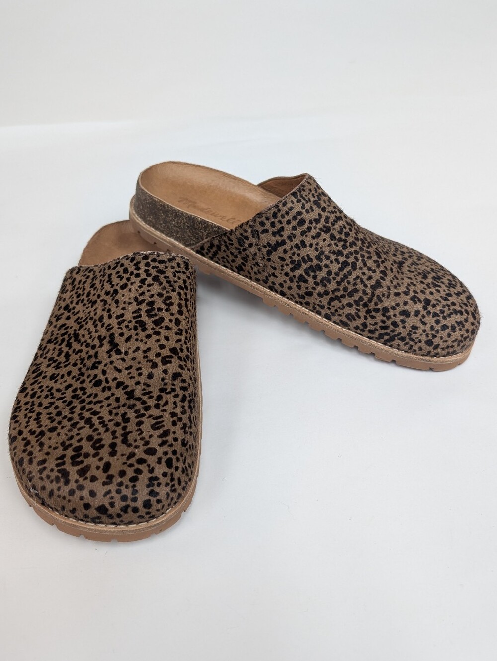 Madewell Calf Hair Leather Slide On Clogs Size 8